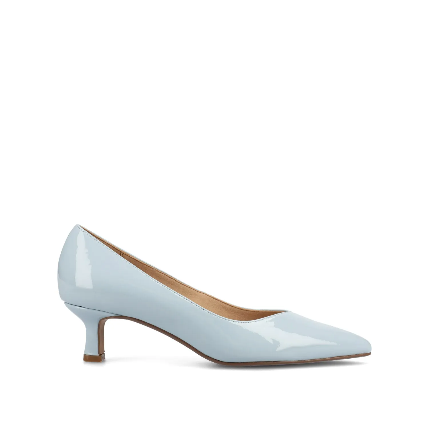 PAMMIE KITTEN HEELS IN PATENT - Blue Patent sold by Journee Collection