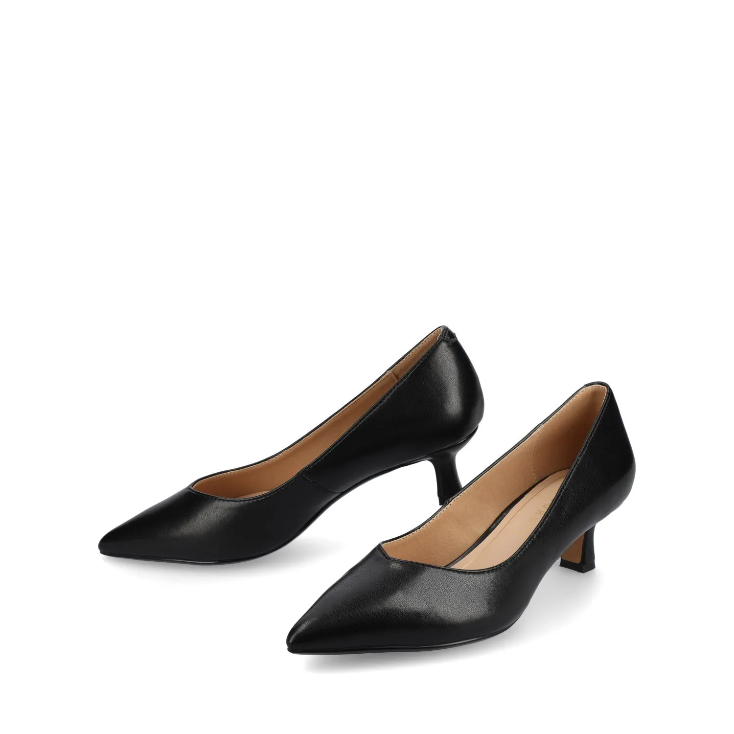 PAMMIE VEGAN LEATHER KITTEN HEELS IN WIDE - Black PU sold by Journee Collection product image thumbnail 2