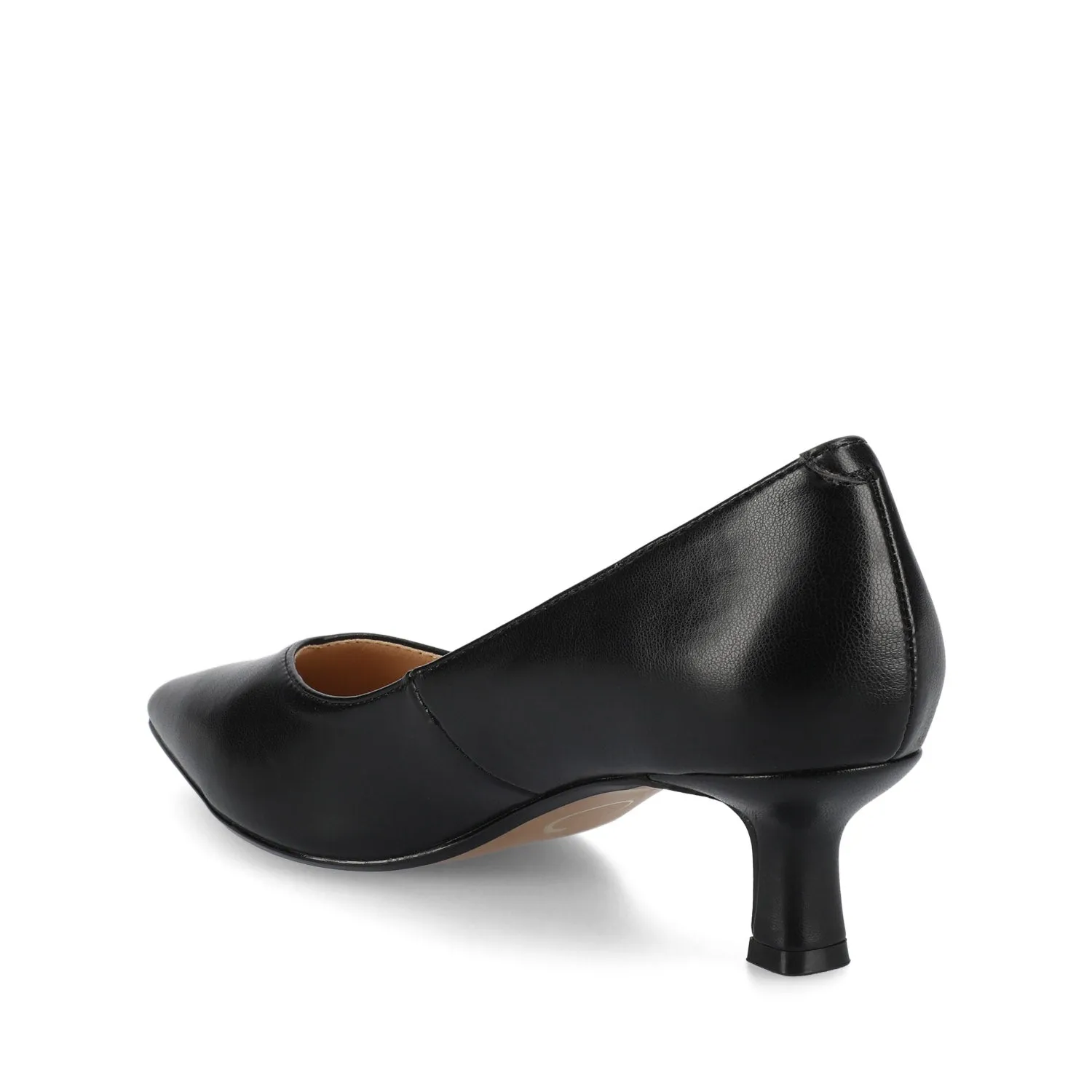 PAMMIE VEGAN LEATHER KITTEN HEELS IN WIDE - Black PU sold by Journee Collection product image thumbnail 4