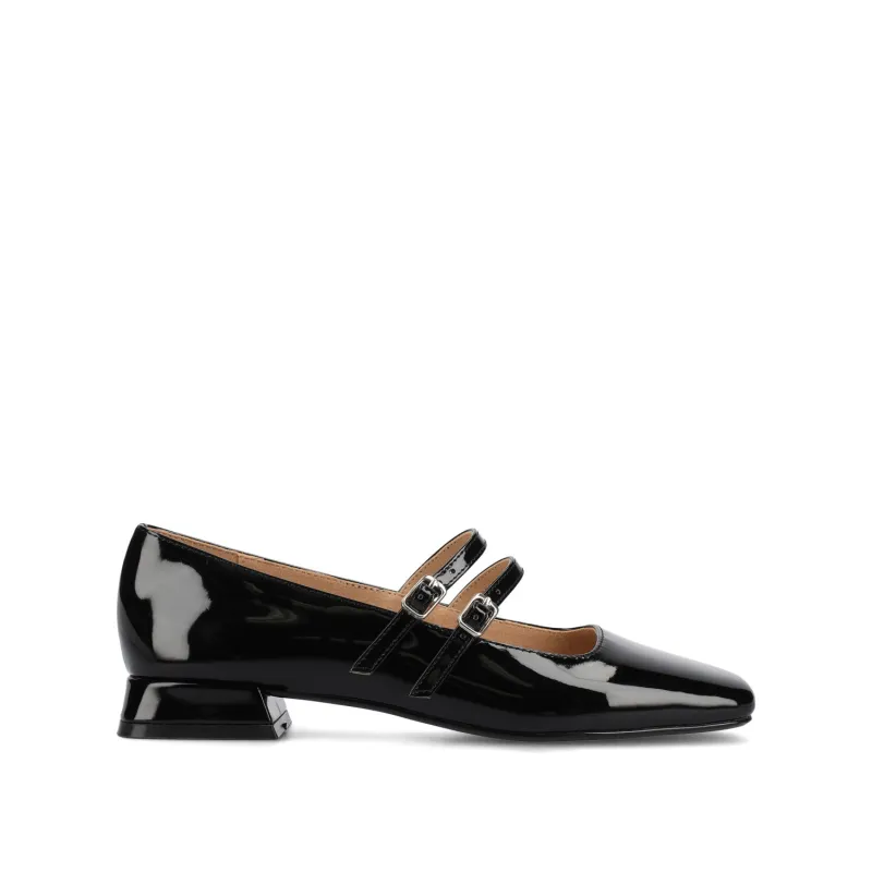 GREDAH MARY JANE FLATS IN VEGAN LEATHER - Black Patent sold by Journee Collection