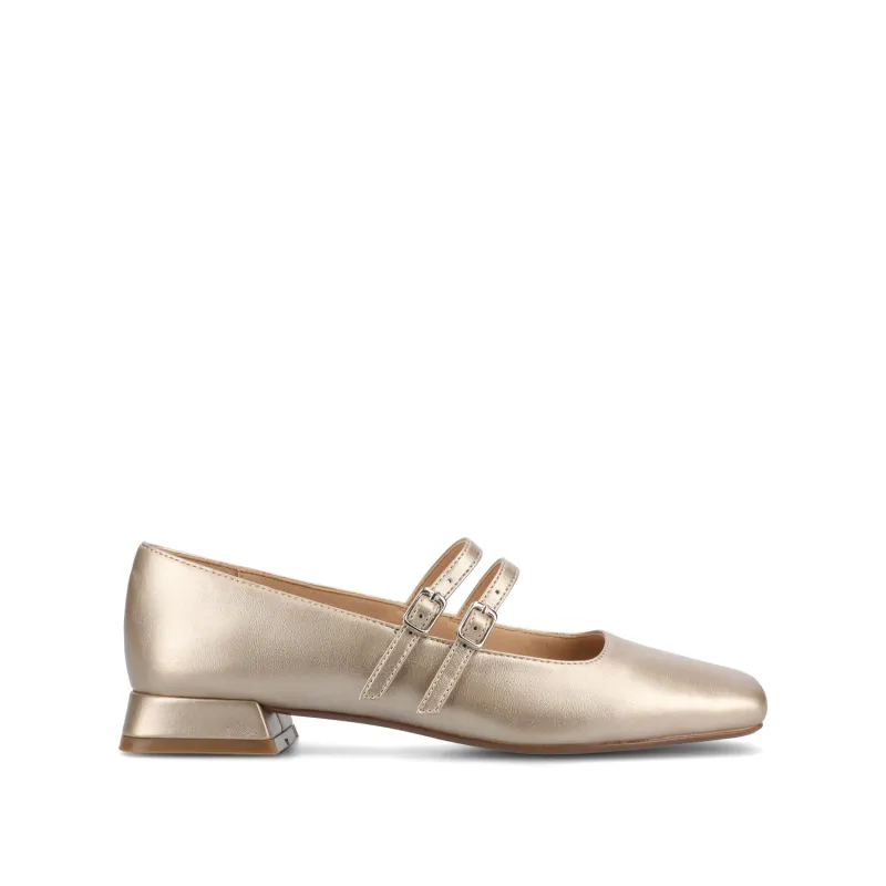 GREDAH MARY JANE FLATS IN VEGAN LEATHER - Champagne PU sold by Journee Collection
