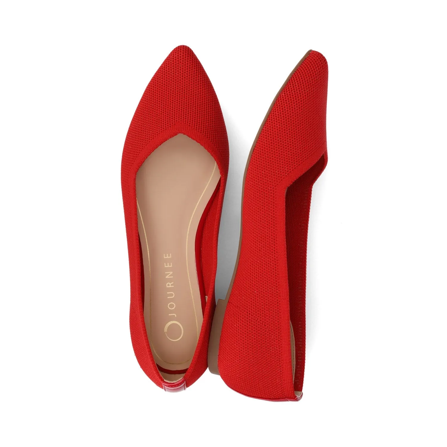 MINNAH BALLET FLATS IN KNIT FABRIC - Red Knit sold by Journee Collection product image thumbnail 3