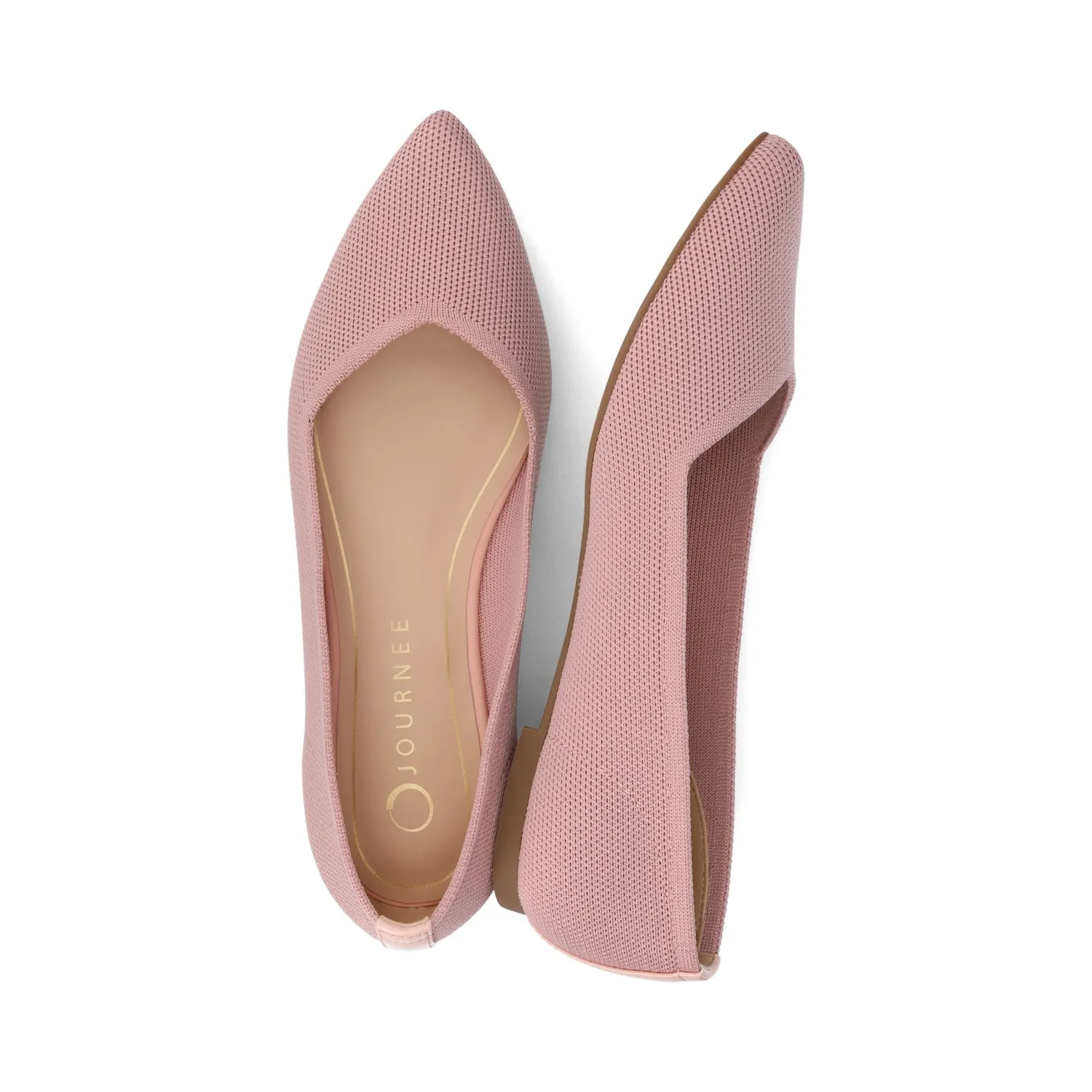 MINNAH BALLET FLATS IN KNIT FABRIC - Pink Knit sold by Journee Collection product image thumbnail 3