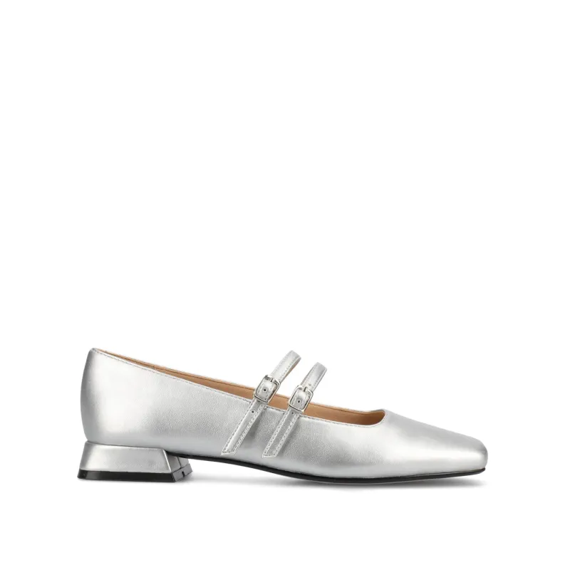 GREDAH MARY JANE DRESS FLATS IN WIDE - Silver PU sold by Journee Collection