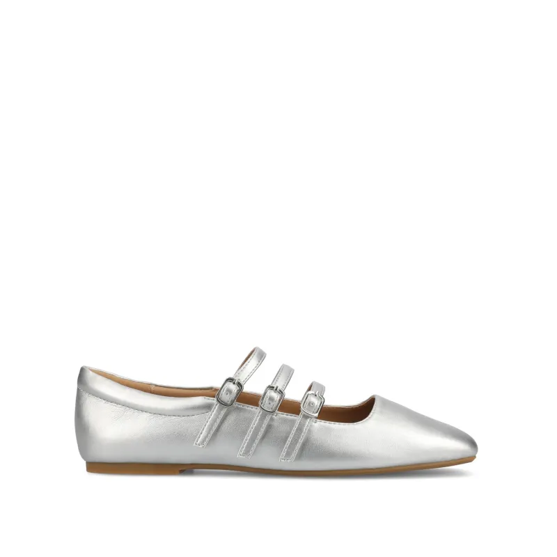 DARLIN STATEMENT FLATS IN WIDE - Silver made by Journee Collection