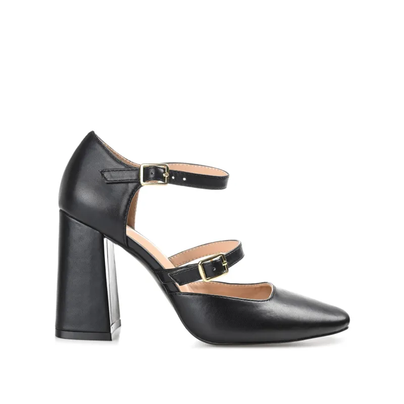 ISADORAH MARY JANE HEELS IN VEGAN LEATHER - Black sold by Journee Collection