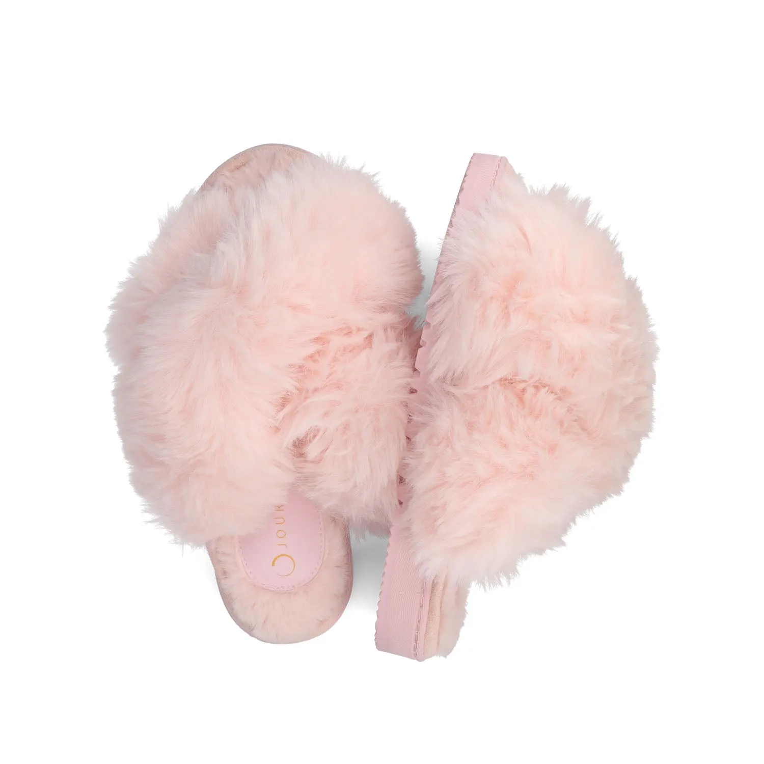 SKYLAH SLIPPERS IN FAUX FUR - Pink Faux Fur sold by Journee Collection product image thumbnail 4