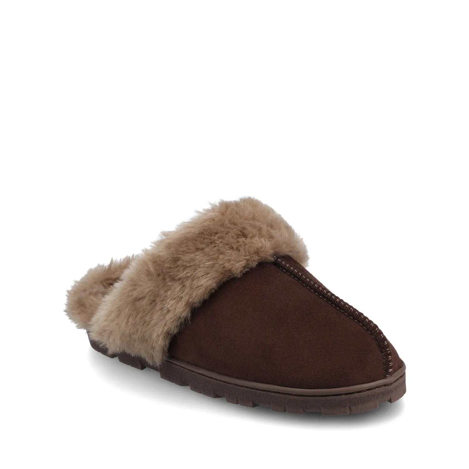 KALLI SLIPPERS IN FAUX SUEDE - Chocolate Faux Suede sold by Journee Collection product image thumbnail 2