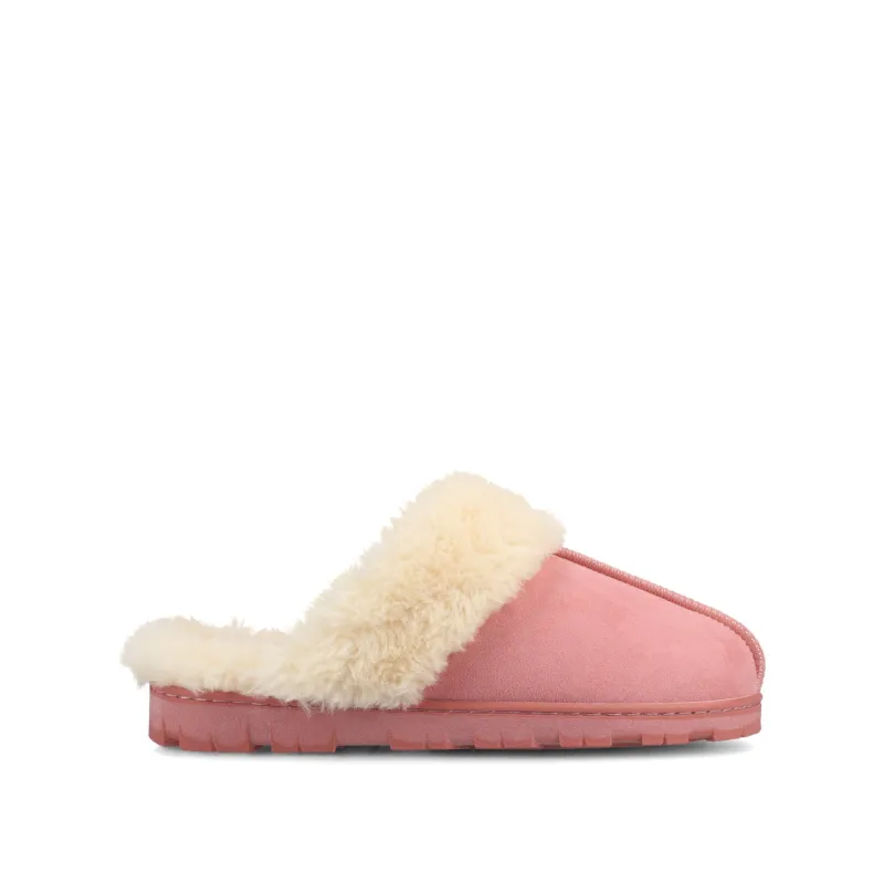 KALLI SLIPPERS IN FAUX SUEDE - Hot Pink Faux Suede sold by Journee Collection