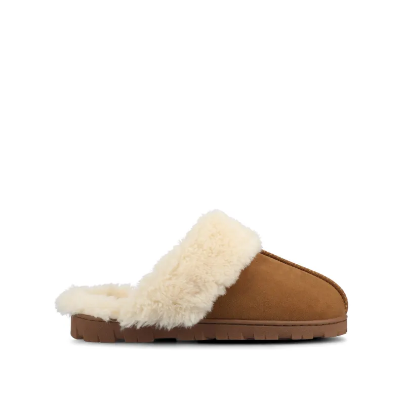 KALLI SLIPPERS IN FAUX SUEDE - Tan Faux Suede sold by Journee Collection