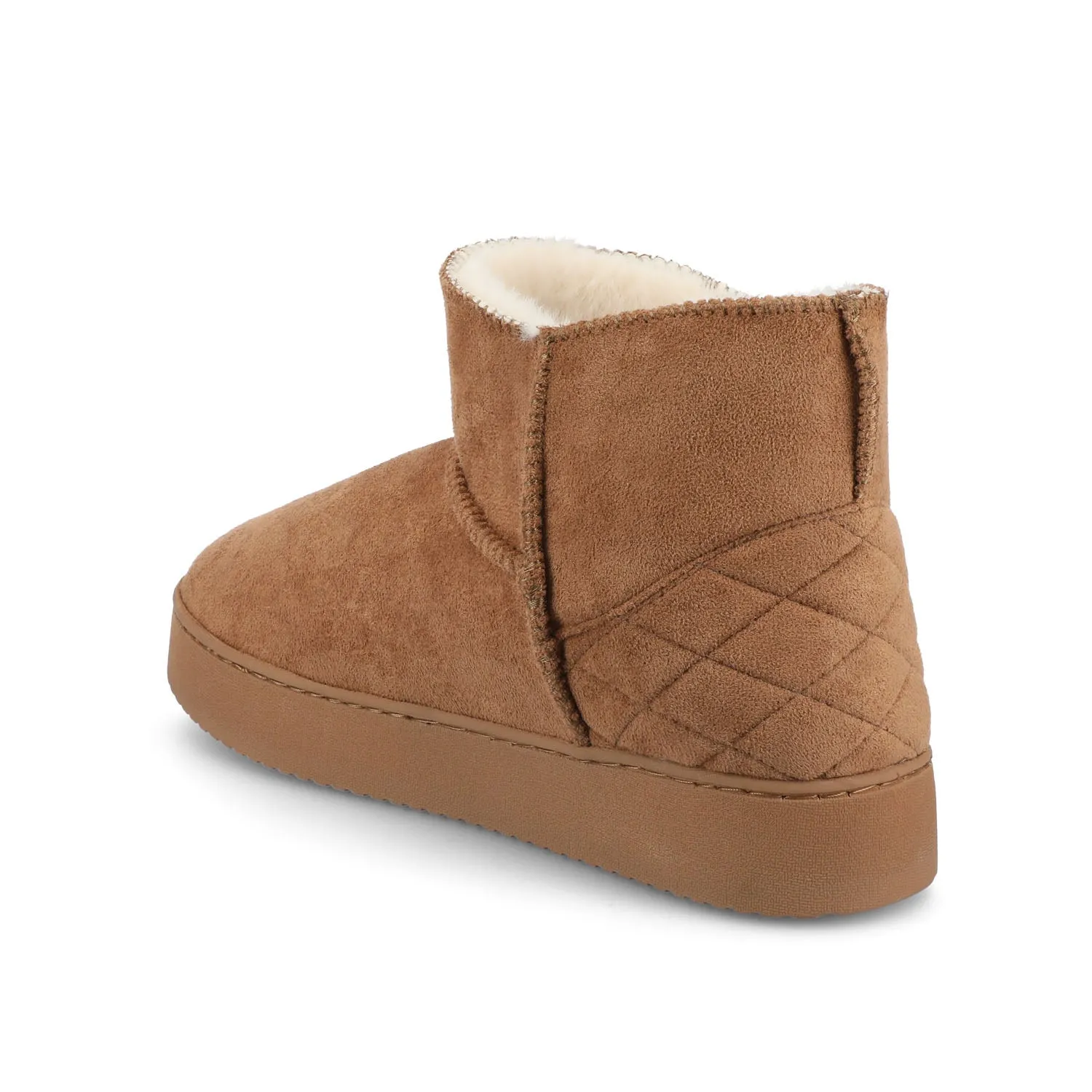 NOA SLIPPER BOOTIES IN FAUX SUEDE - Tan Faux Suede sold by Journee Collection product image thumbnail 5