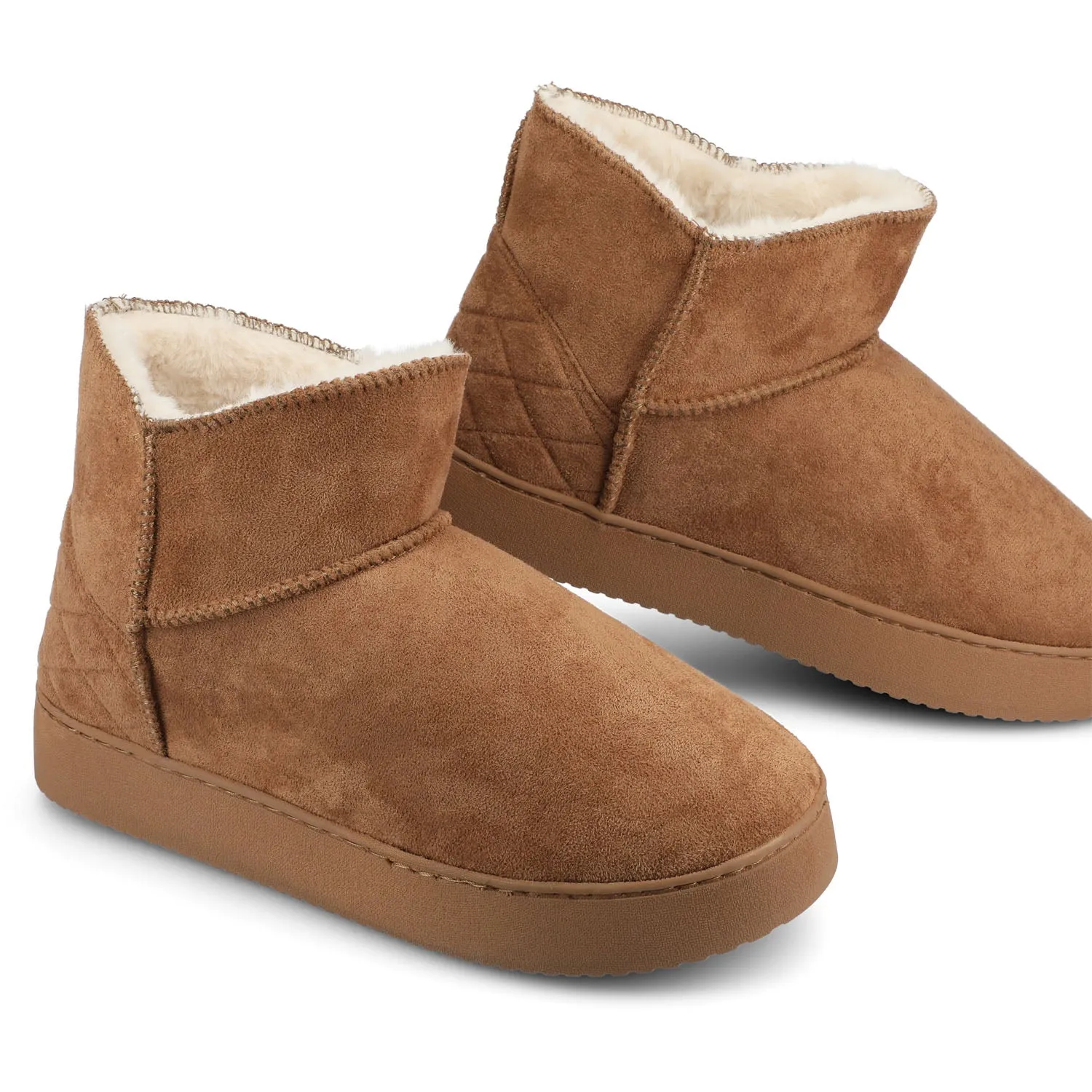 NOA SLIPPER BOOTIES IN FAUX SUEDE - Tan Faux Suede sold by Journee Collection product image thumbnail 3