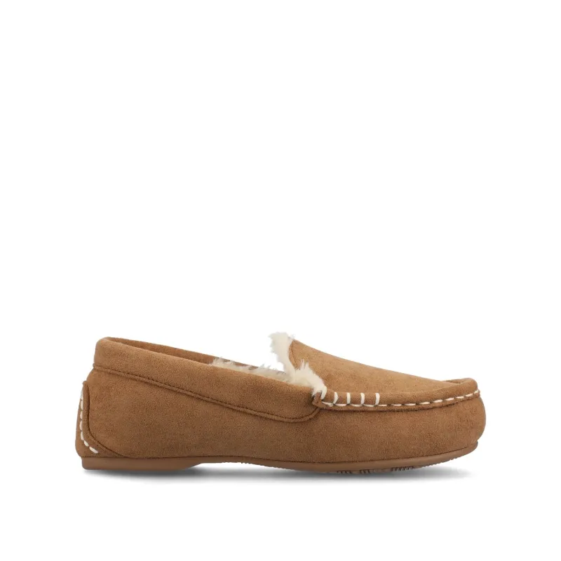 JETAH SLIPPERS IN FAUX SUEDE - Tan Faux Suede sold by Journee Collection