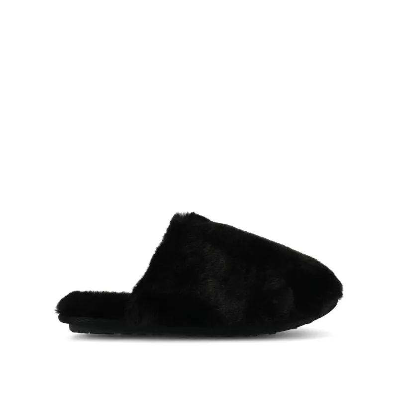 JAYDE SLIPPERS IN FAUX FUR - Black Faux Fur sold by Journee Collection
