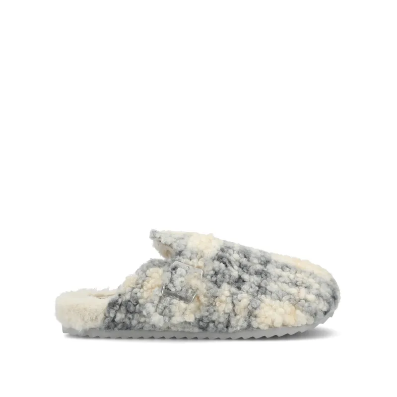 ARDENN SLIPPERS IN FAUX FUR - Plaid Faux Fur sold by Journee Collection