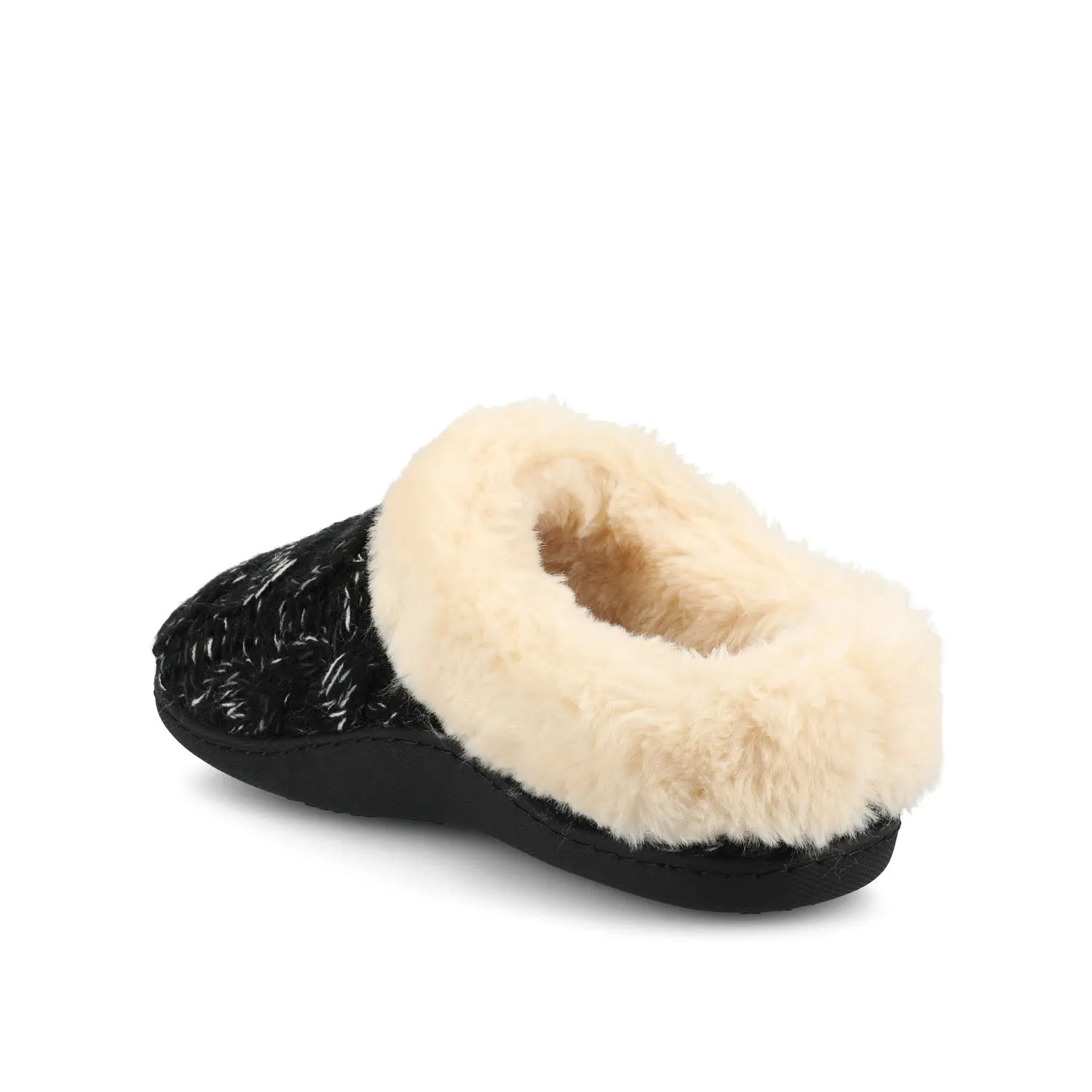 ADIAH SLIPPERS IN SWEATER CABLE KNIT - Black Knit sold by Journee Collection product image thumbnail 5