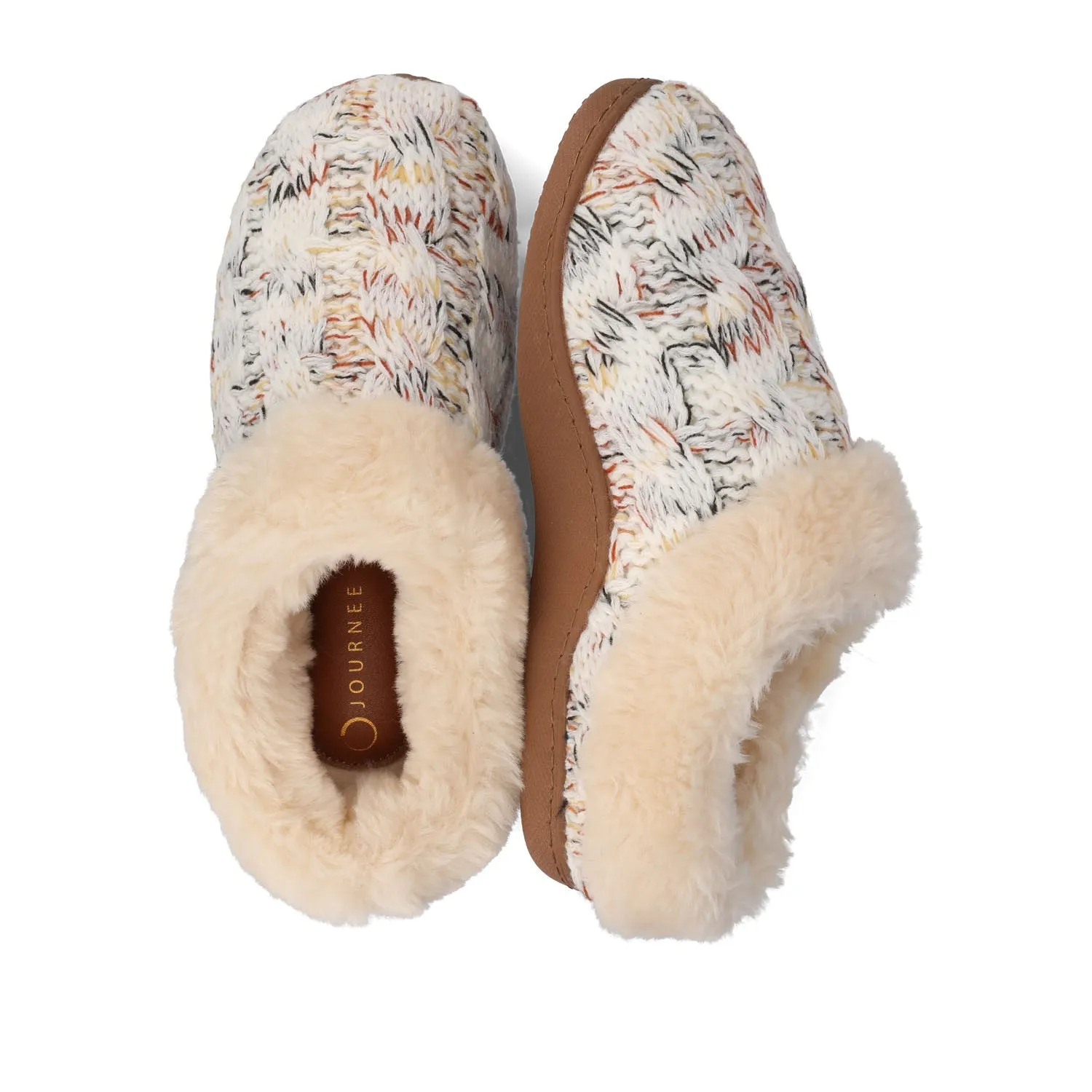 ADIAH SLIPPERS IN SWEATER CABLE KNIT - Beige Knit sold by Journee Collection product image thumbnail 4