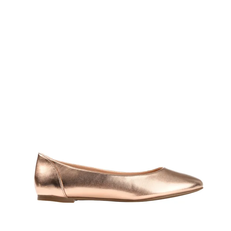 KAVN BALLET FLATS IN VEGAN LEATHER - Rose Gold PU sold by Journee Collection