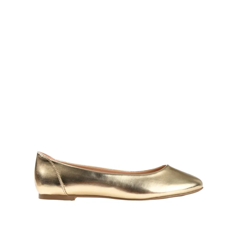 KAVN BALLET FLATS IN VEGAN LEATHER - Gold PU sold by Journee Collection