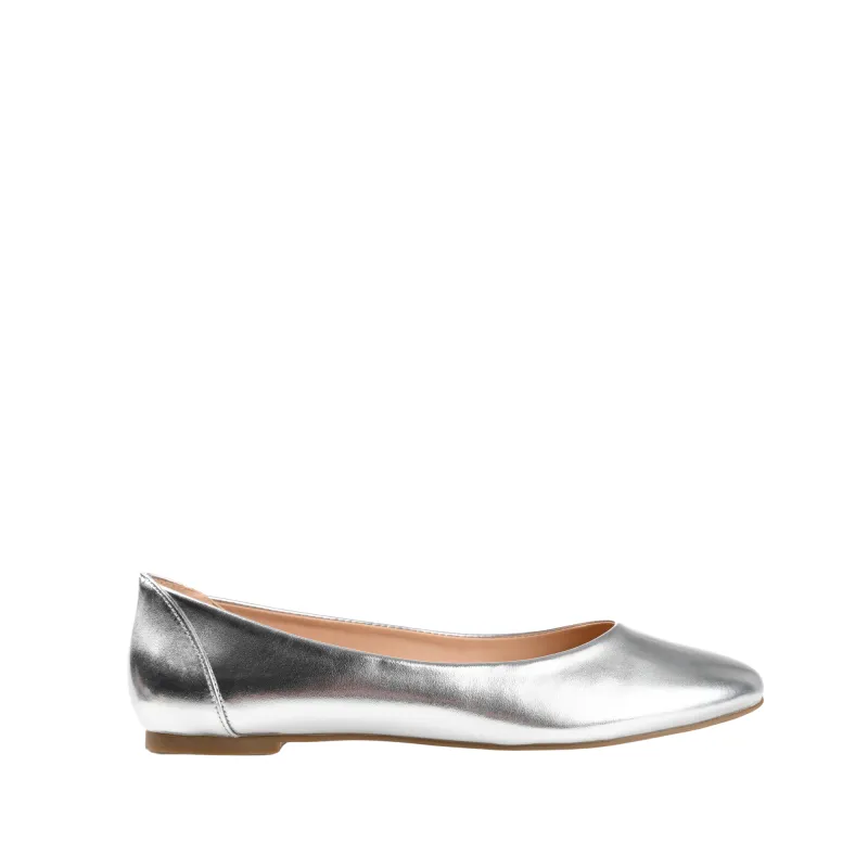 KAVN BALLET FLATS IN VEGAN LEATHER - Silver PU sold by Journee Collection