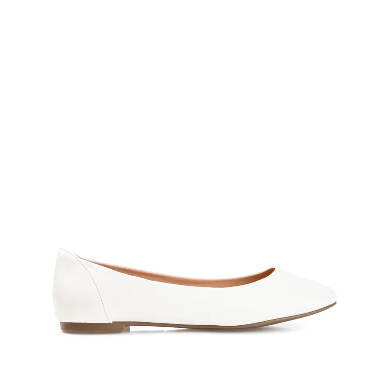 KAVN BALLET FLATS IN VEGAN LEATHER - White sold by Journee Collection