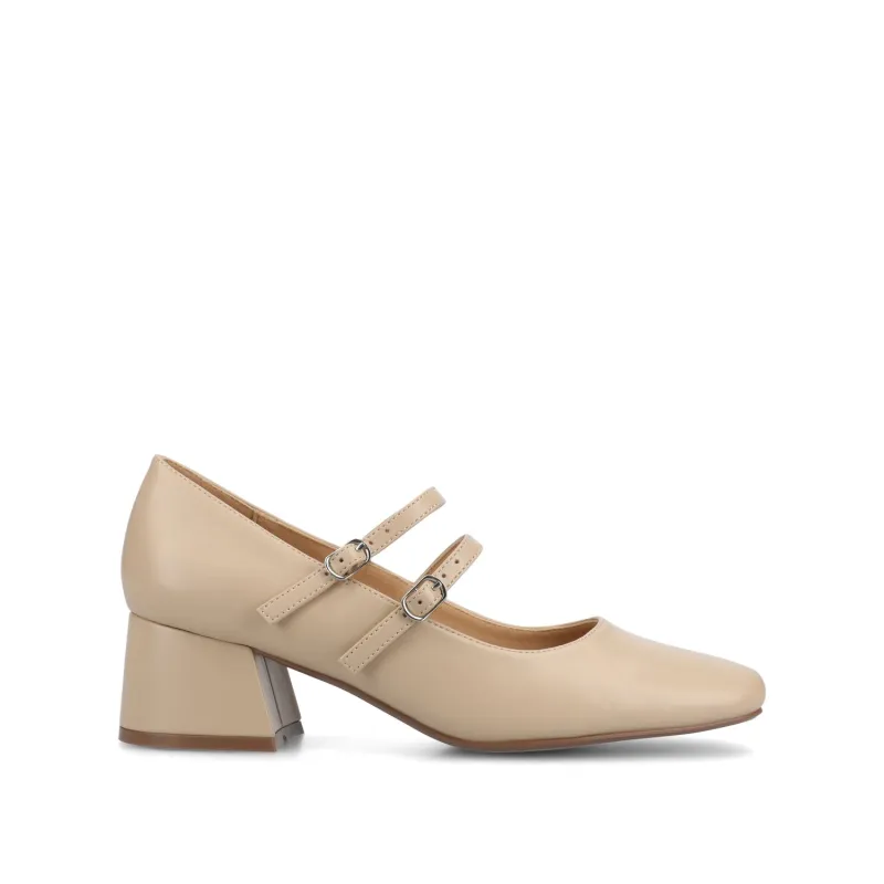 NALLY MARY JANE PUMP HEELS IN VEGAN LEATHER - Nude sold by Journee Collection