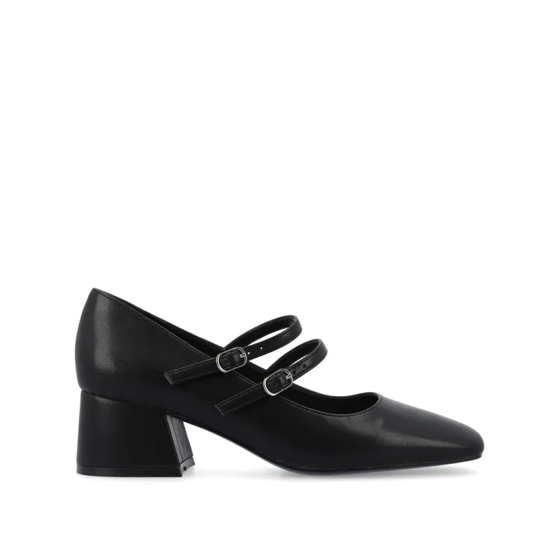 NALLY MARY JANE PUMP HEELS IN VEGAN LEATHER - Black sold by Journee Collection
