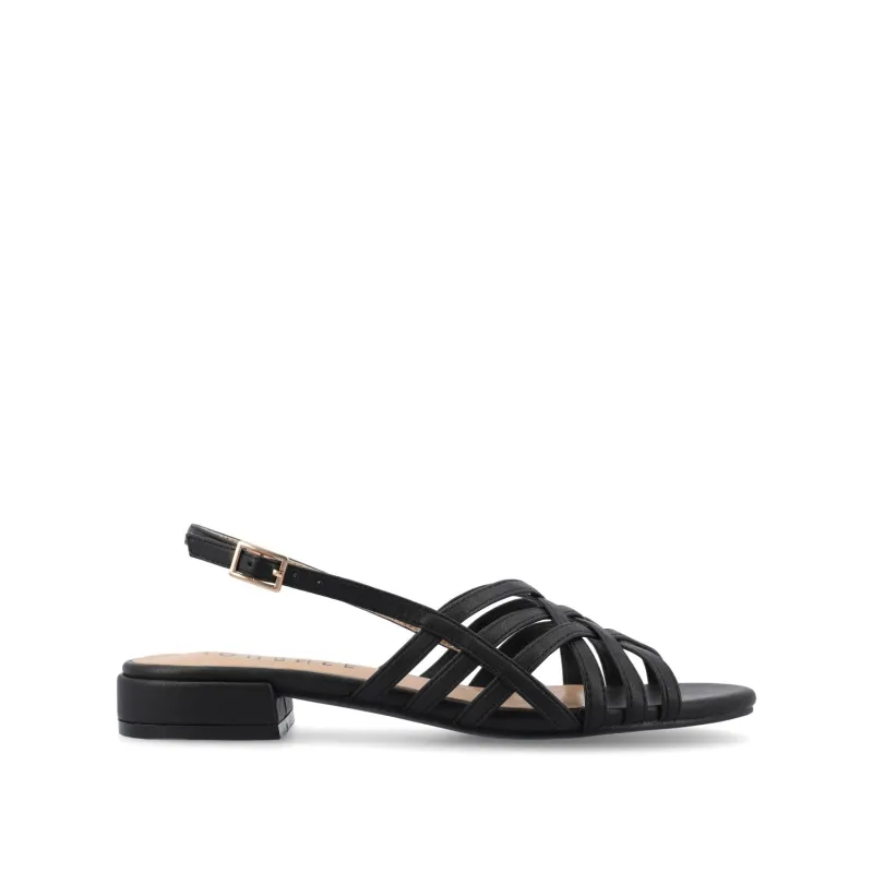 CASSANDRA STRAPPY SANDALS - Black PU sold by Journee Collection