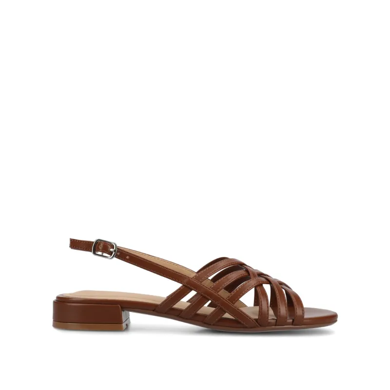 CASSANDRA STRAPPY SANDALS - Brown PU sold by Journee Collection
