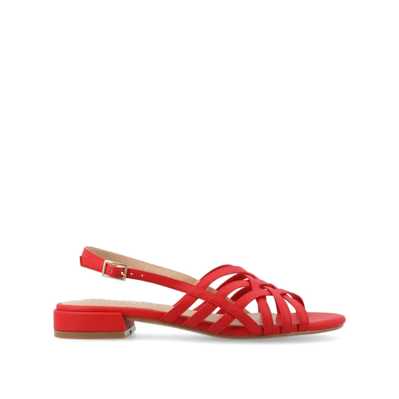 CASSANDRA STRAPPY SANDALS - Red PU made by Journee Collection