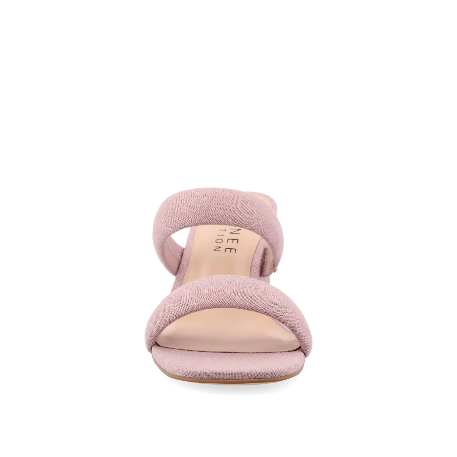 ANIKO BLOCK HEEL MULES IN FABRIC - Blush Fabric sold by Journee Collection product image thumbnail 5