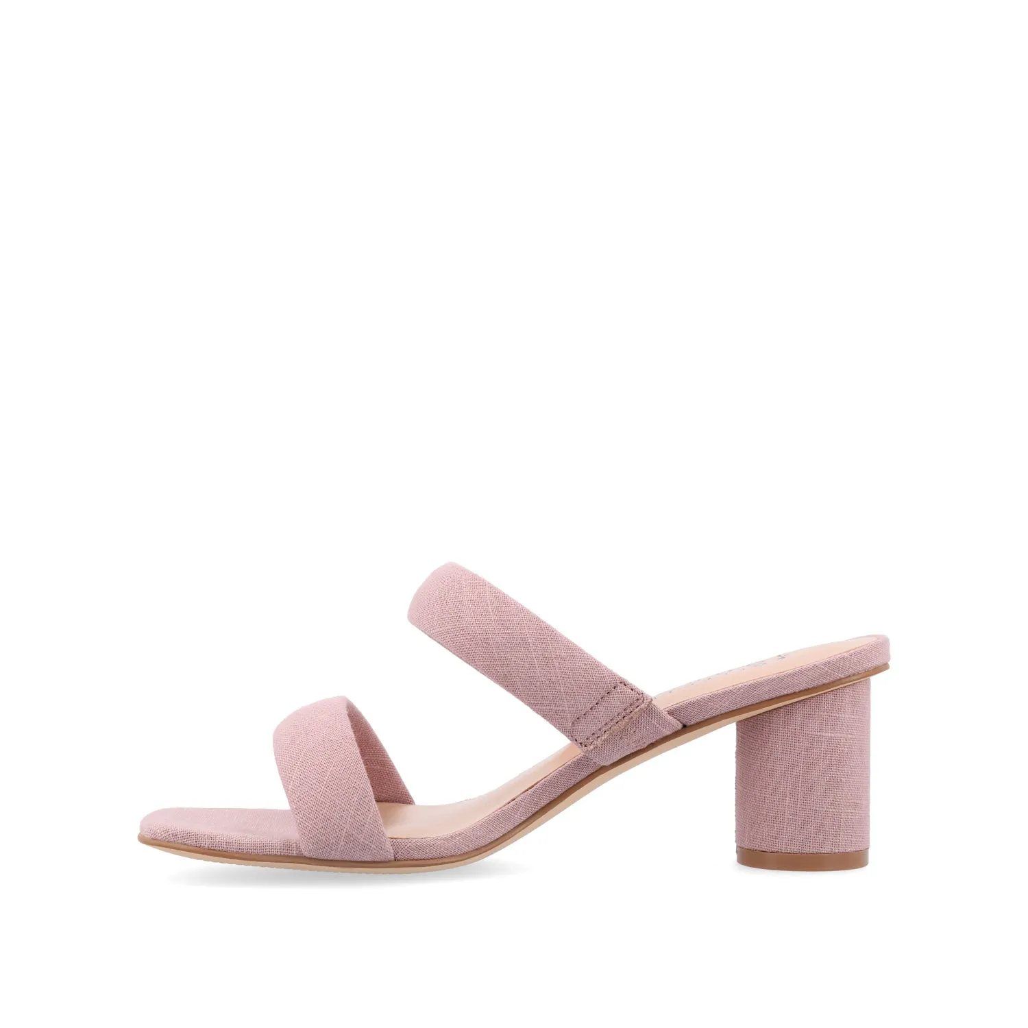 ANIKO BLOCK HEEL MULES IN FABRIC - Blush Fabric sold by Journee Collection product image thumbnail 3