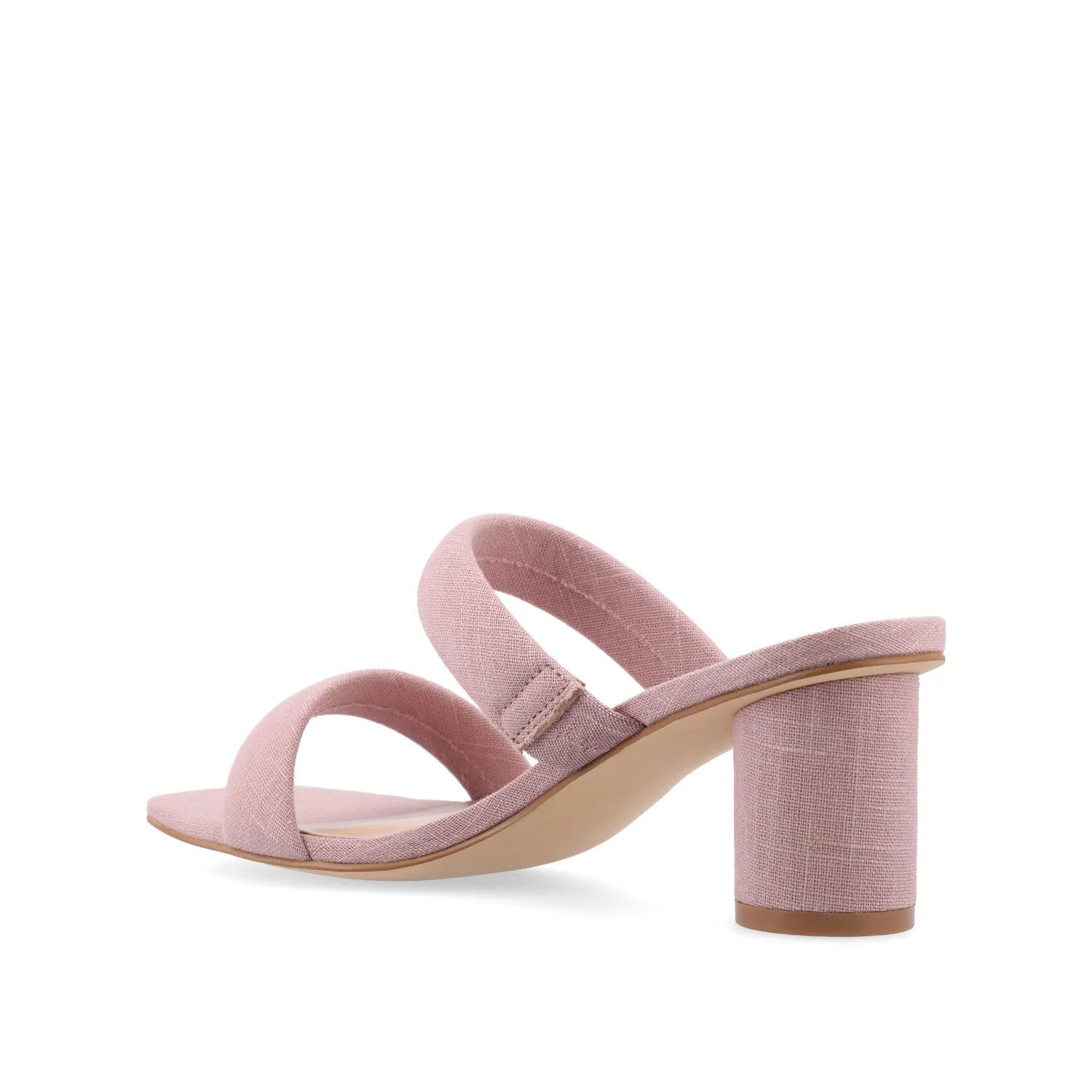 ANIKO BLOCK HEEL MULES IN FABRIC - Blush Fabric sold by Journee Collection product image thumbnail 4
