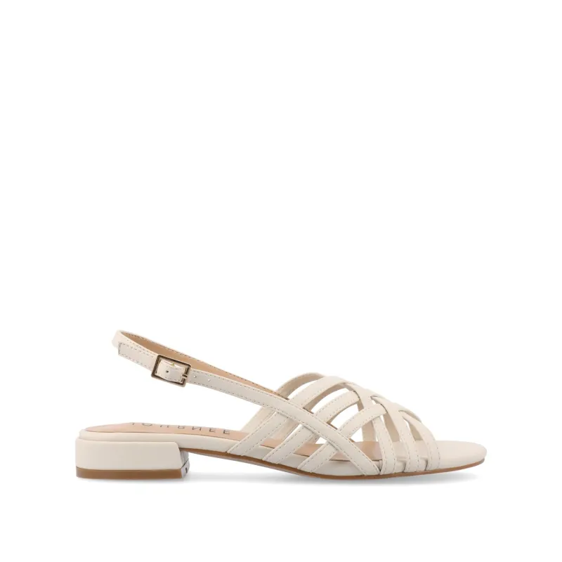CASSANDRA STRAPPY SANDALS - Bone PU sold by Journee Collection