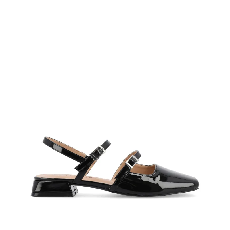 GRETCHENN HEELED FLATS IN PATENT - Black sold by Journee Collection