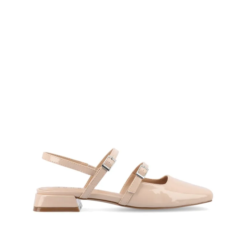 GRETCHENN HEELED FLATS IN PATENT - Beige sold by Journee Collection