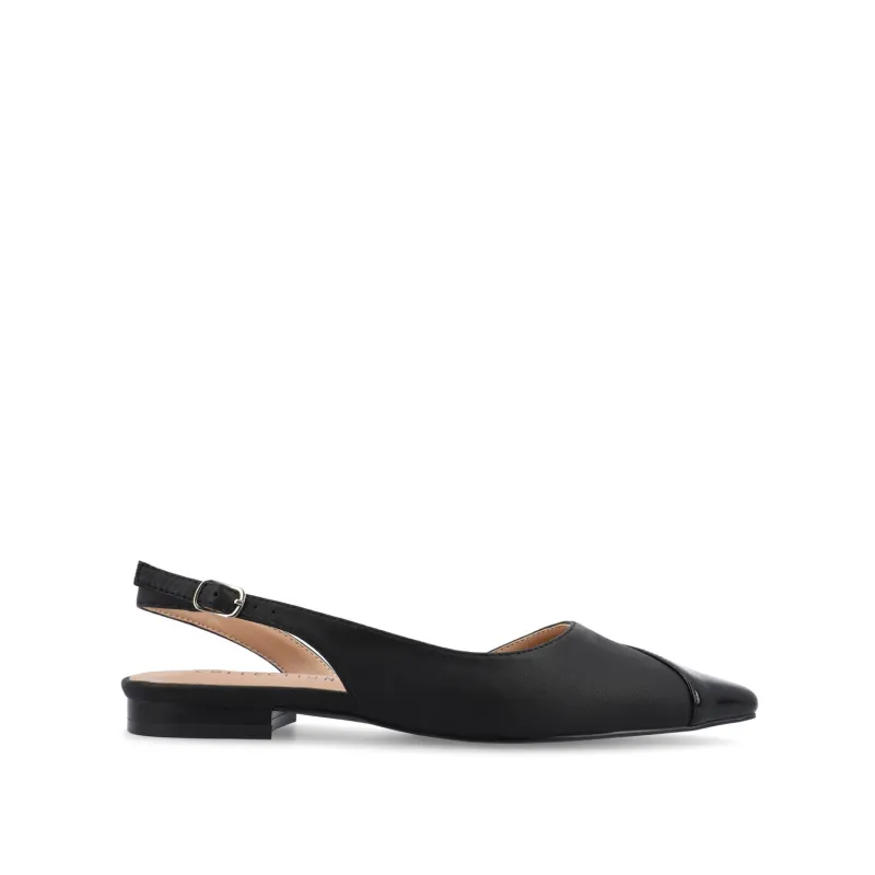 DAPHNNE BALLET FLATS IN TWEED FABRIC - Black made by Journee Collection
