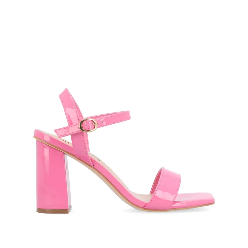 TIVONA STATMENT STRAPPY BLOCK HEELS IN WIDE - Pink sold by Journee Collection