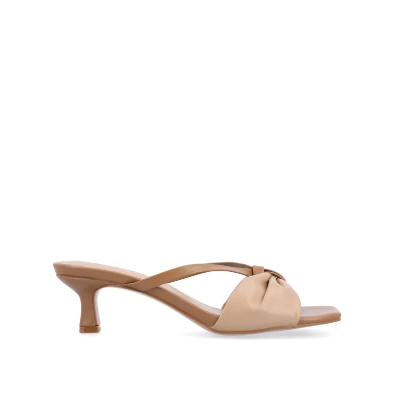 STARLING STATEMENT KITTEN HEELS IN WIDE - Tan sold by Journee Collection
