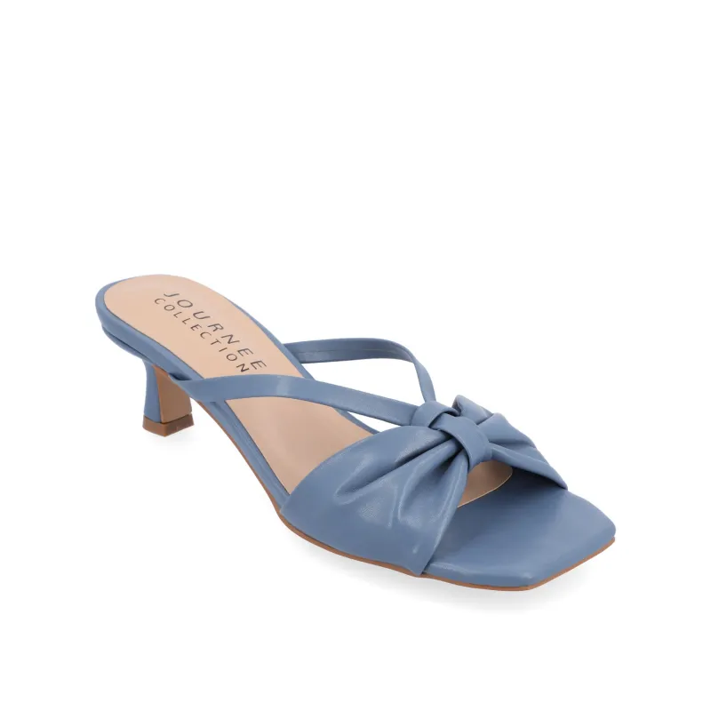 STARLING VEGAN LEATHER KITTEN HEELS IN WIDE - Blue sold by Journee Collection