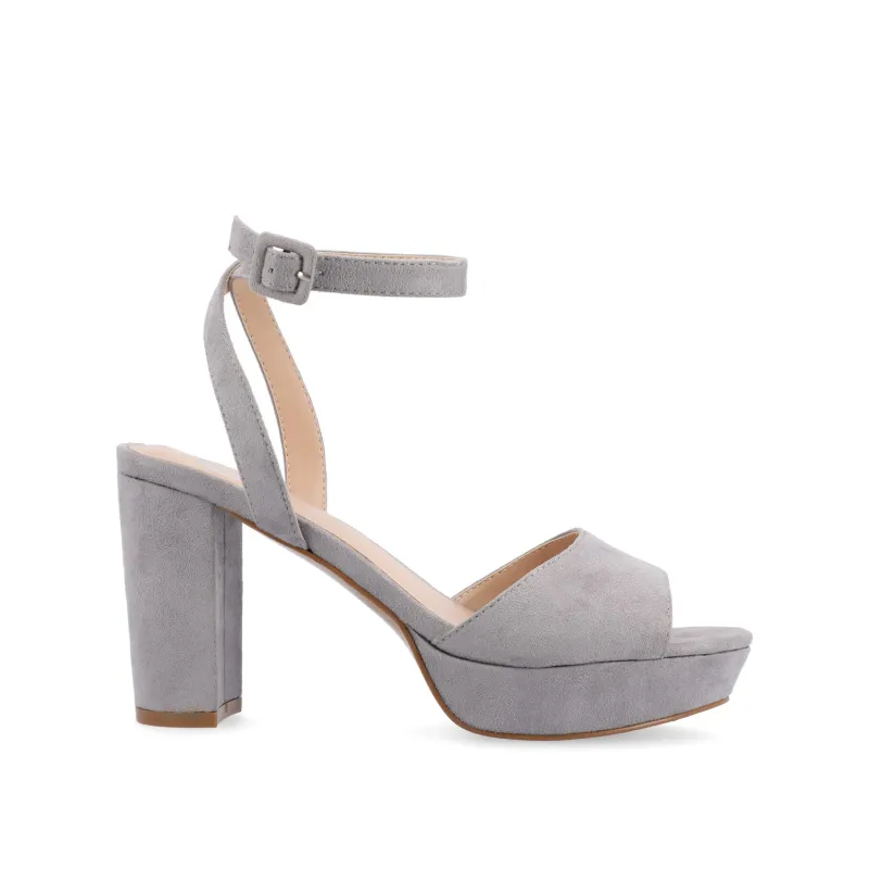 NAIRRI STRAPPY HEELS IN FAUX SUEDE - Grey sold by Journee Collection
