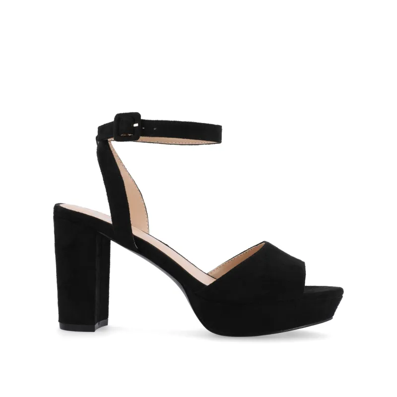 NAIRRI STRAPPY HEELS IN FAUX SUEDE - Black sold by Journee Collection