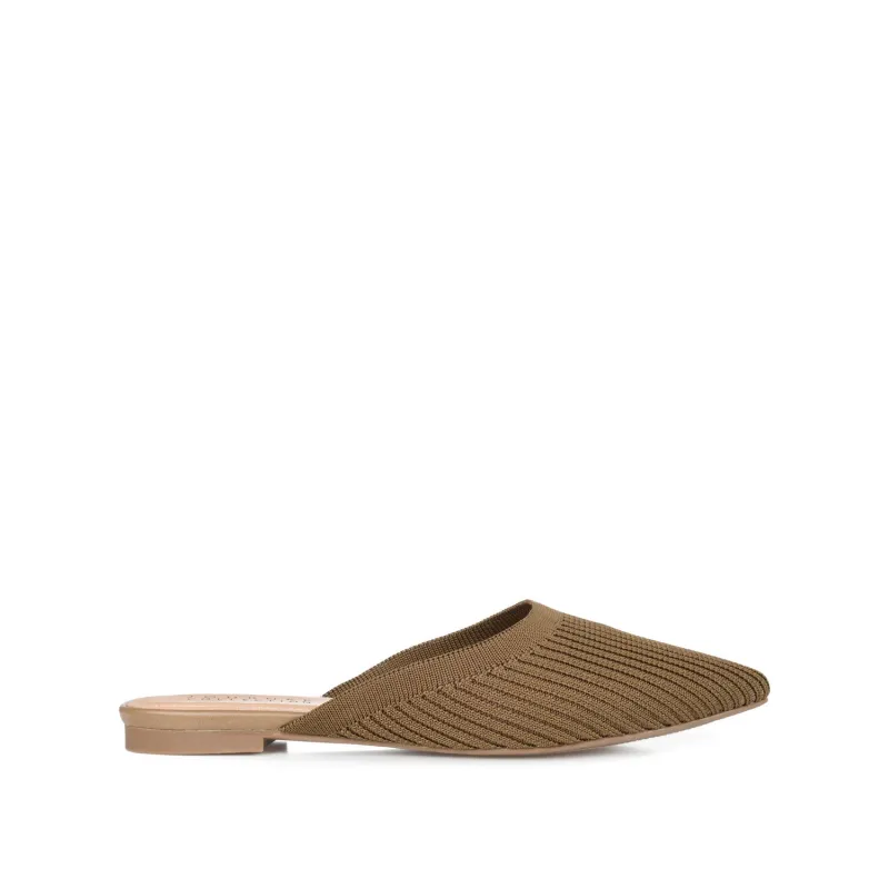 ANIEE BASIC KNIT FABRIC FLATS IN WIDE - Taupe sold by Journee Collection