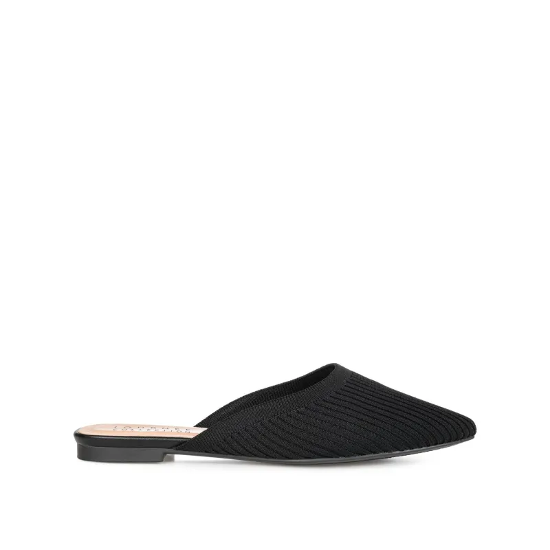 ANIEE BASIC KNIT FABRIC FLATS IN WIDE - Black sold by Journee Collection