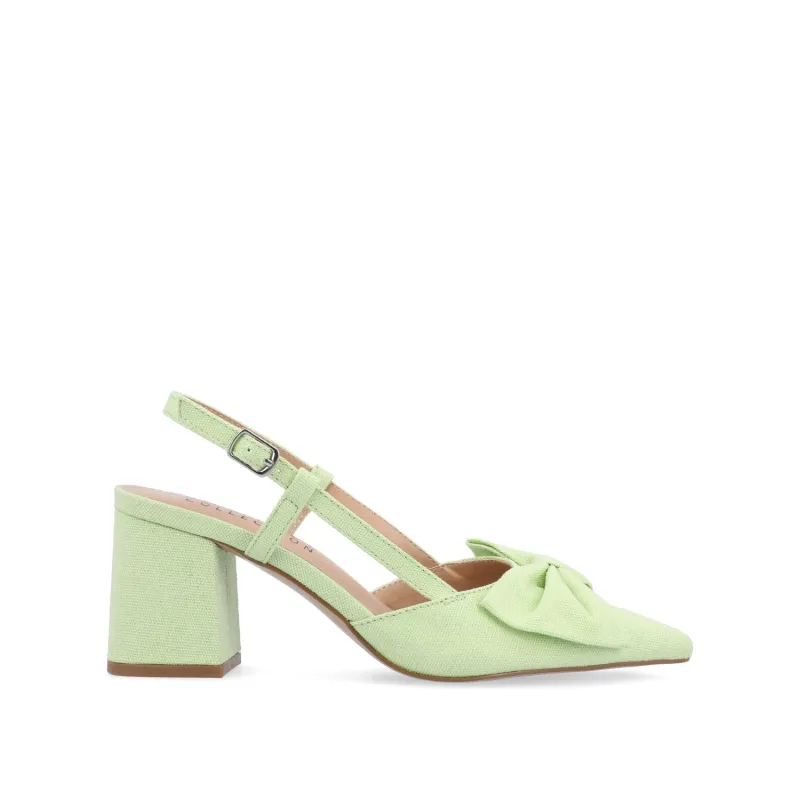 TAILYNN BLOCK PUMP HEELS IN WIDE - Green made by Journee Collection