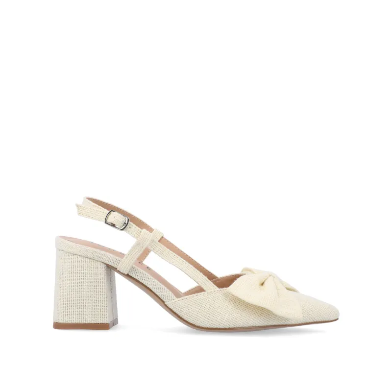 TAILYNN BLOCK PUMP HEELS IN WIDE - Cream made by Journee Collection