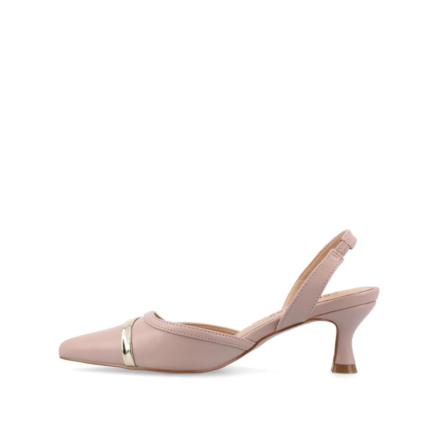 NELLIA TWEED SLINGBACK KITTEN HEELS IN WIDE - Blush sold by Journee Collection product image thumbnail 3