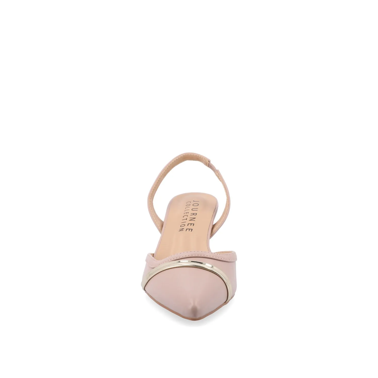 NELLIA TWEED SLINGBACK KITTEN HEELS IN WIDE - Blush sold by Journee Collection product image thumbnail 5