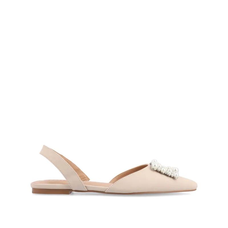 HANNAE SLINGBACK FLATS IN WIDE - Beige sold by Journee Collection