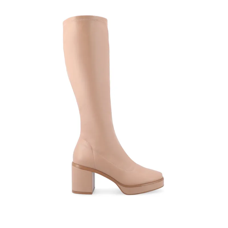 ALONDRA KNEE HIGH BOOTS IN VEGAN LEATHER - Mauve sold by Journee Collection